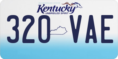 KY license plate 320VAE