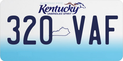 KY license plate 320VAF