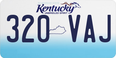 KY license plate 320VAJ