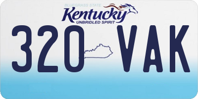 KY license plate 320VAK