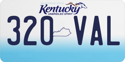 KY license plate 320VAL