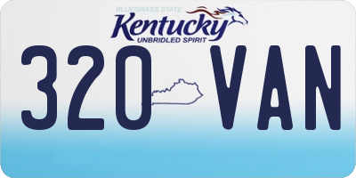 KY license plate 320VAN