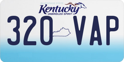 KY license plate 320VAP