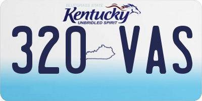 KY license plate 320VAS