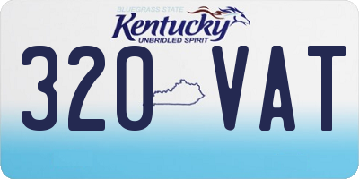 KY license plate 320VAT