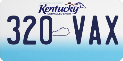 KY license plate 320VAX