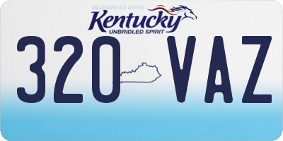 KY license plate 320VAZ