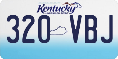 KY license plate 320VBJ