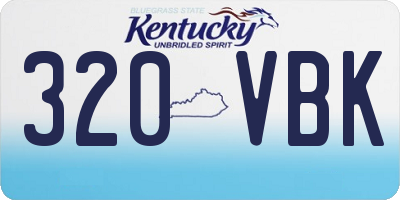 KY license plate 320VBK