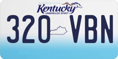 KY license plate 320VBN