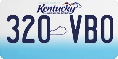 KY license plate 320VBO