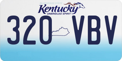 KY license plate 320VBV