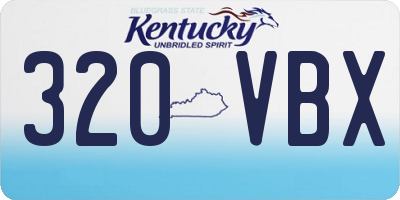 KY license plate 320VBX