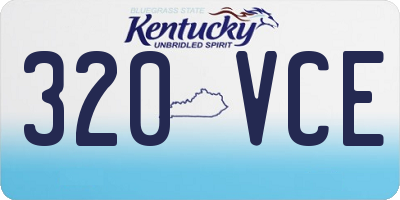 KY license plate 320VCE