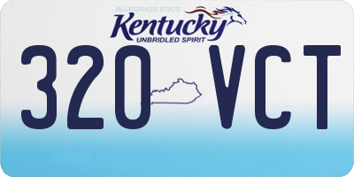 KY license plate 320VCT