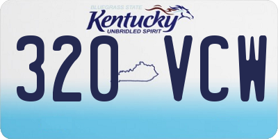 KY license plate 320VCW