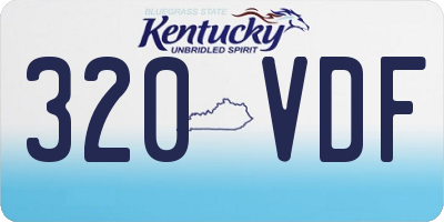 KY license plate 320VDF