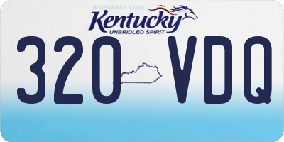 KY license plate 320VDQ