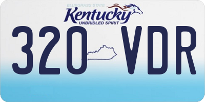 KY license plate 320VDR