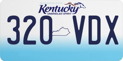 KY license plate 320VDX