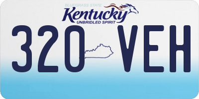 KY license plate 320VEH