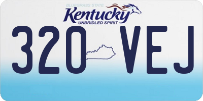 KY license plate 320VEJ