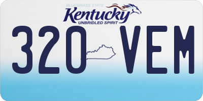 KY license plate 320VEM