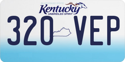 KY license plate 320VEP