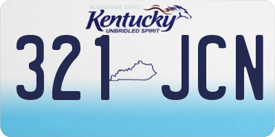 KY license plate 321JCN