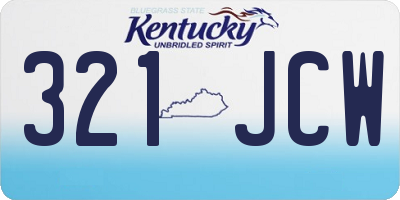 KY license plate 321JCW