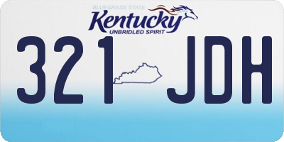 KY license plate 321JDH