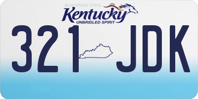 KY license plate 321JDK