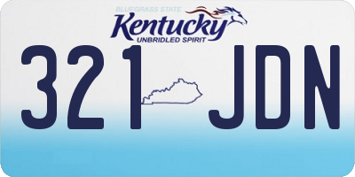 KY license plate 321JDN
