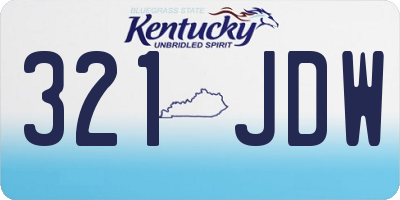 KY license plate 321JDW