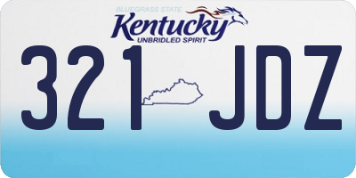 KY license plate 321JDZ