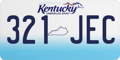 KY license plate 321JEC