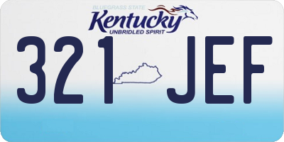 KY license plate 321JEF