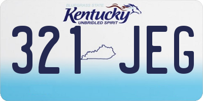 KY license plate 321JEG