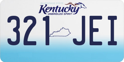 KY license plate 321JEI