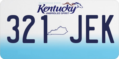 KY license plate 321JEK