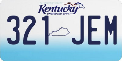 KY license plate 321JEM