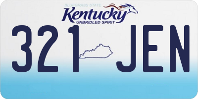 KY license plate 321JEN