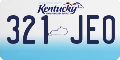 KY license plate 321JEO