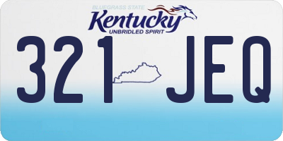 KY license plate 321JEQ