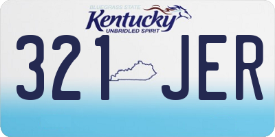 KY license plate 321JER