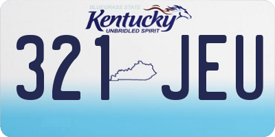 KY license plate 321JEU