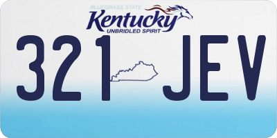 KY license plate 321JEV