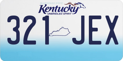 KY license plate 321JEX