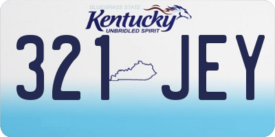 KY license plate 321JEY