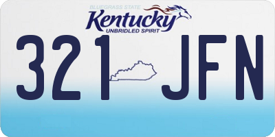 KY license plate 321JFN